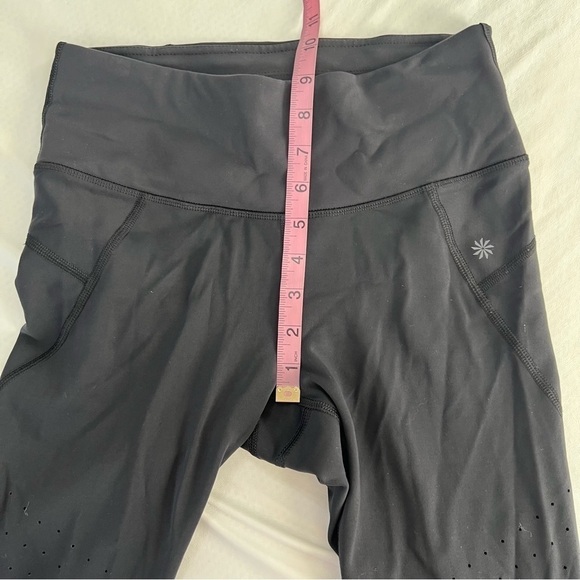 Athleta Leggings Women Small Black Athletic Lasercut Tight Reflective Vented B30 - Picture 7 of 8